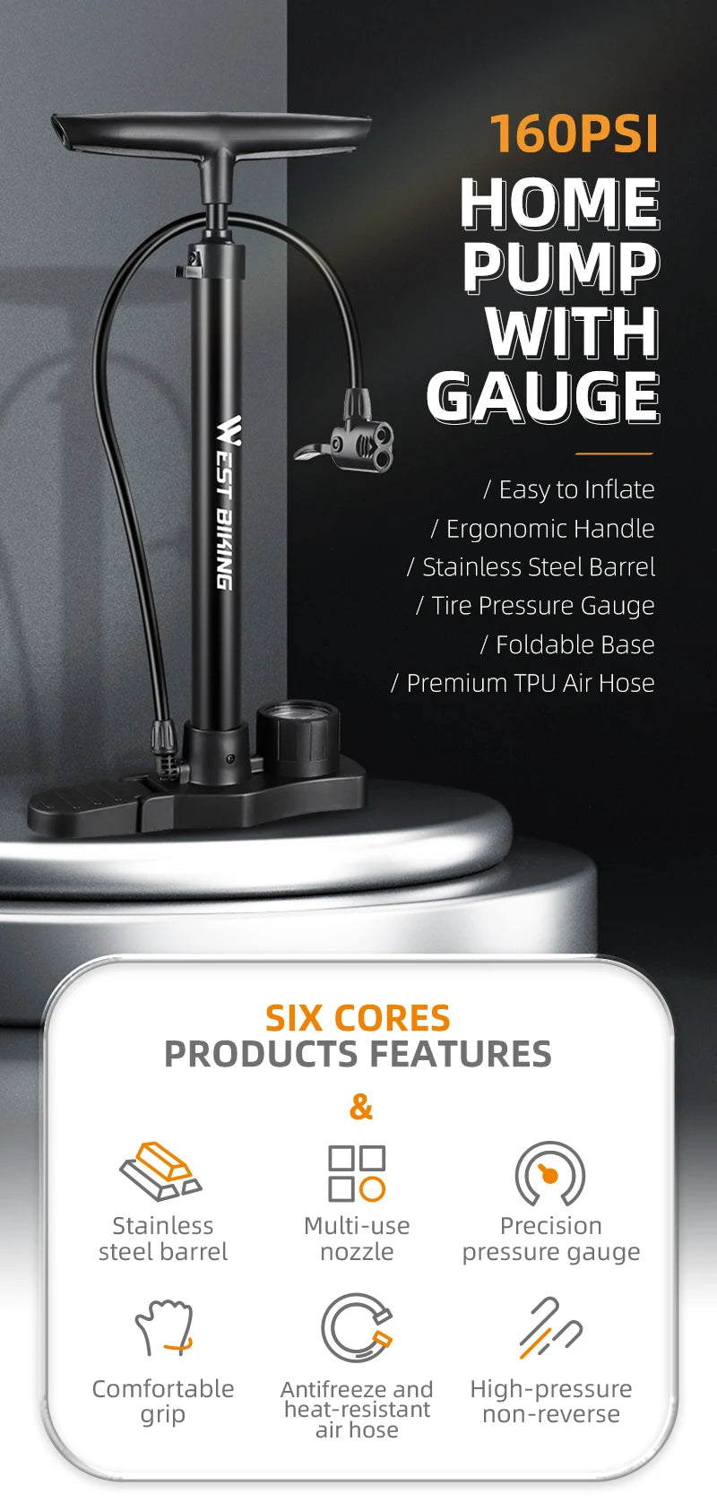 PumpFlex – Stainless Steel Bike Pump