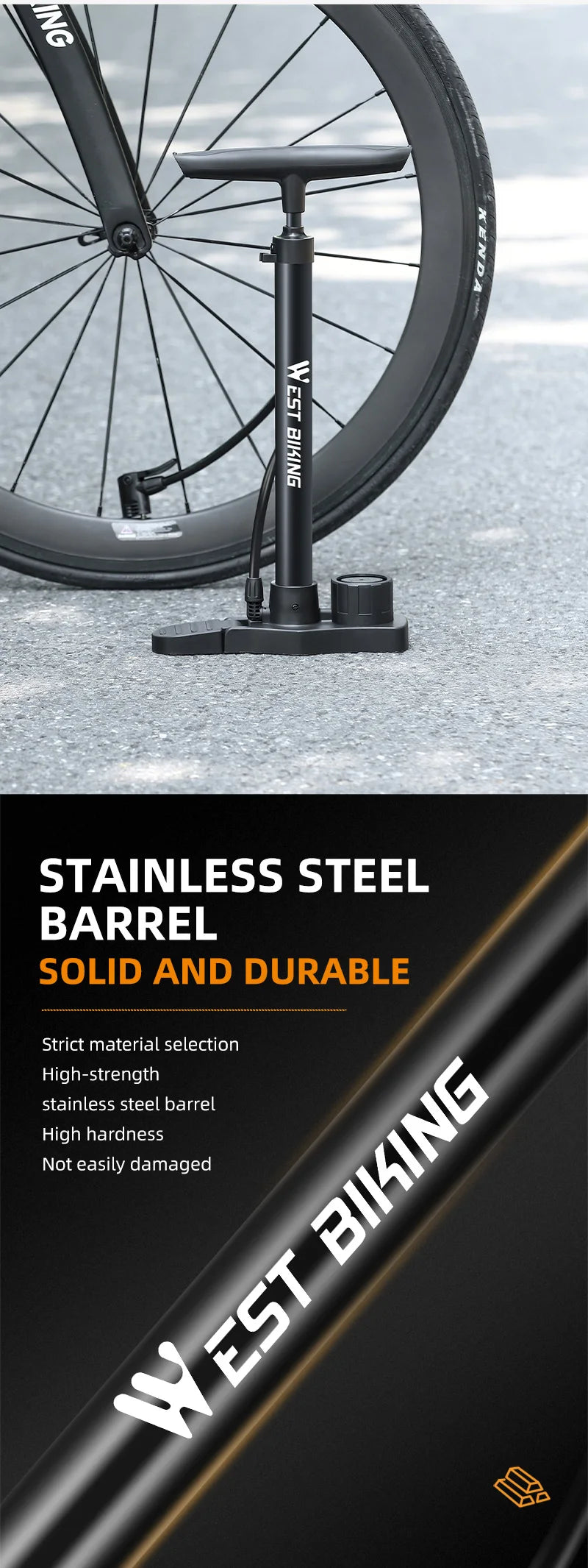 PumpFlex – Stainless Steel Bike Pump
